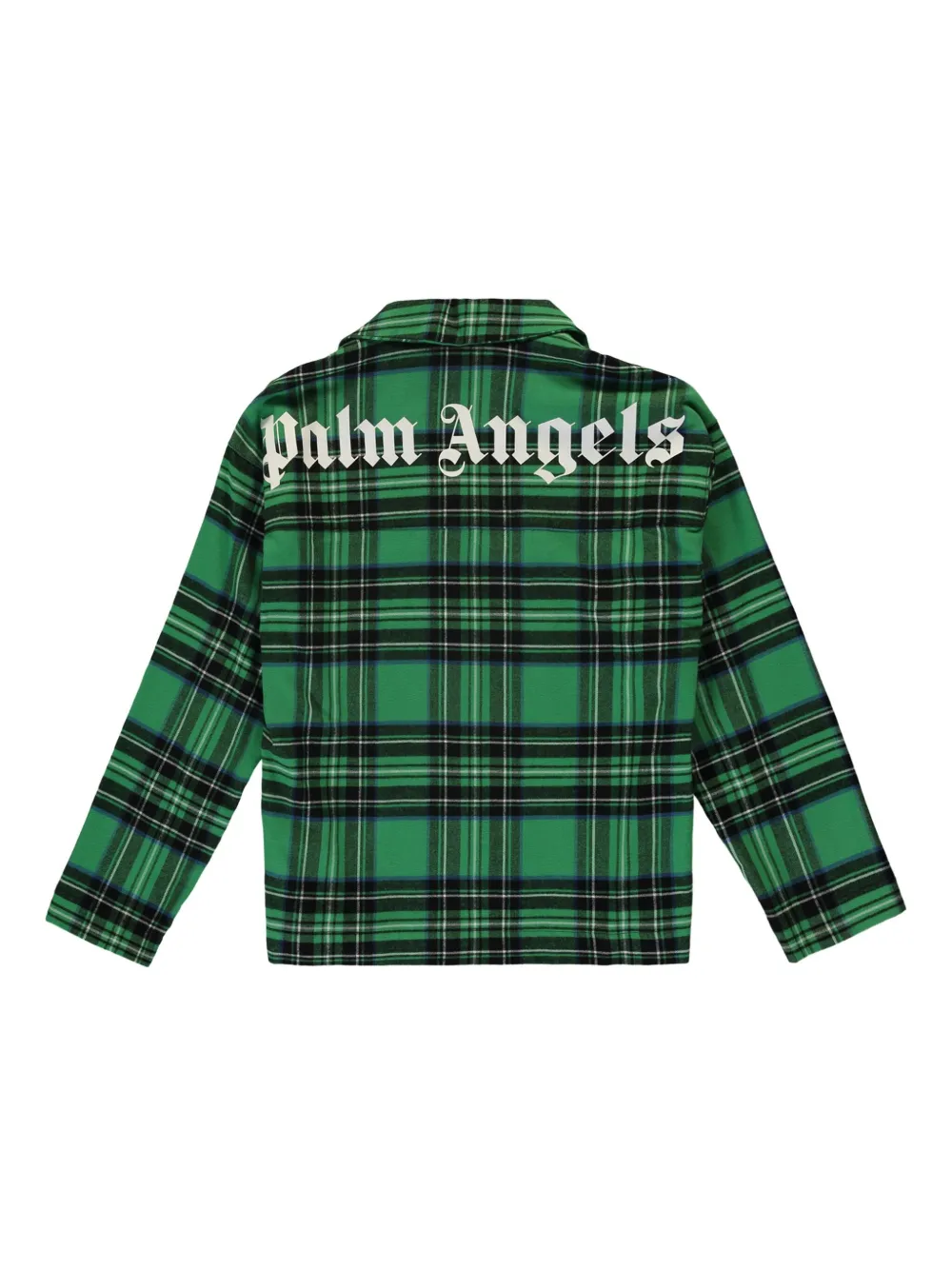картинка Пижамная рубашка в клетку Palm Angels Kids, зеленый от магазина Одежда+