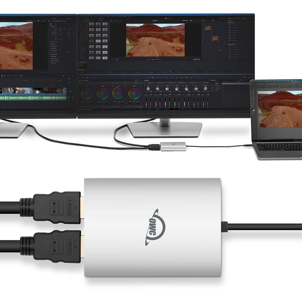 картинка OWC USB-C to Dual HDMI 4K Display Adapter OWCCADPDL2HDMIQ от магазина Одежда+