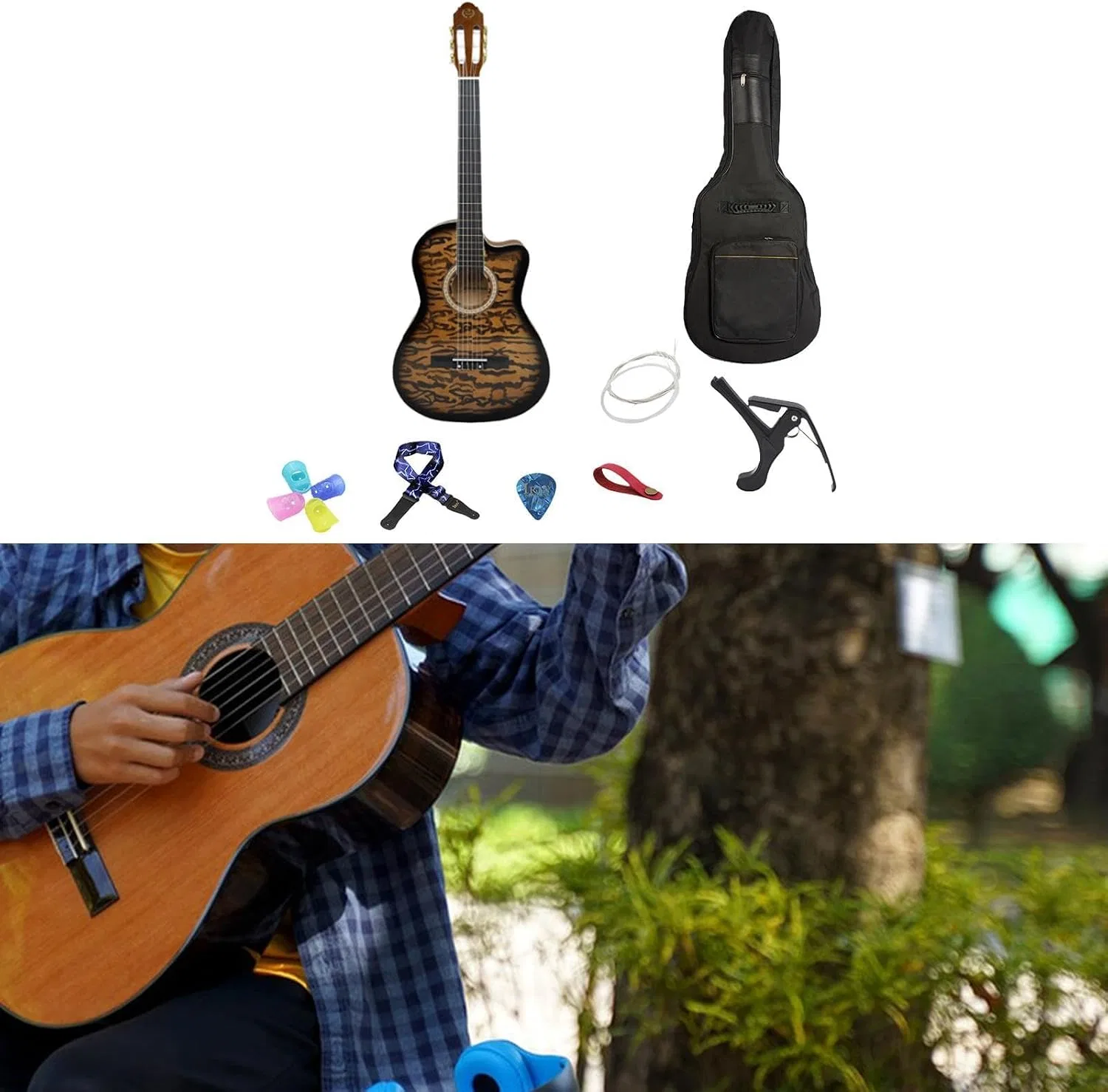 картинка Акустическая гитара Steel-String, Sporful, Dark Yellow от магазина Одежда+