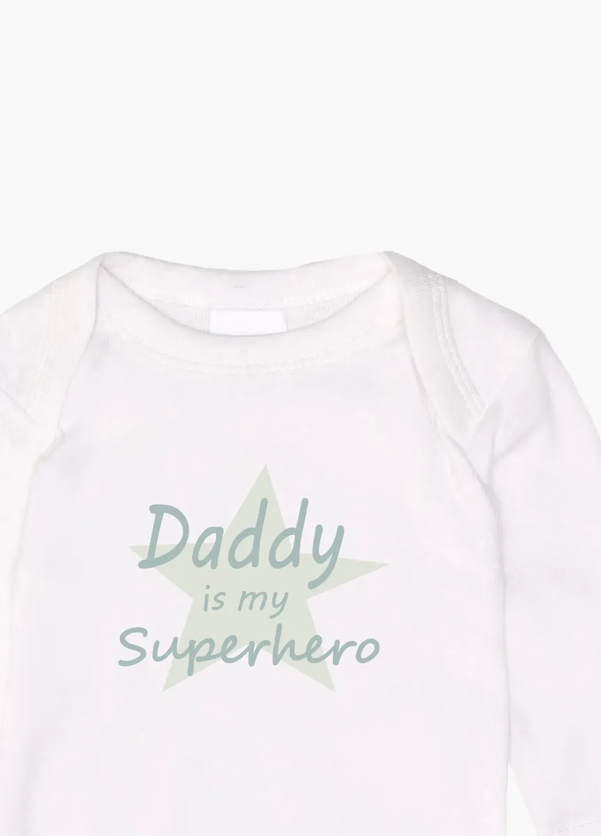 картинка Боди Liliput "Superhero / Superbaby", с кнопками в промежности, белый от магазина Одежда+