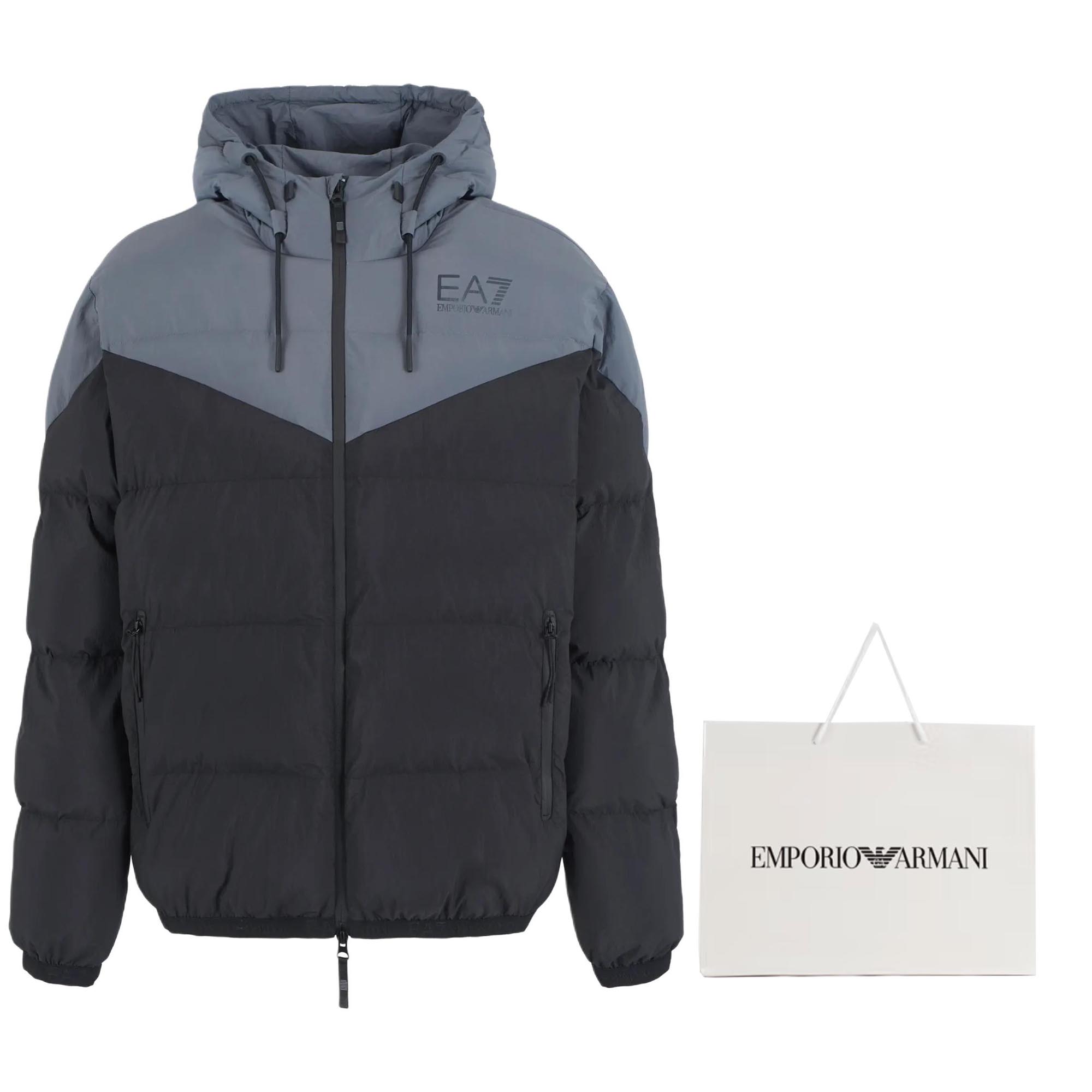 картинка Куртка пуховик EA7 черная мужская EMPORIO ARMANI от магазина Одежда+