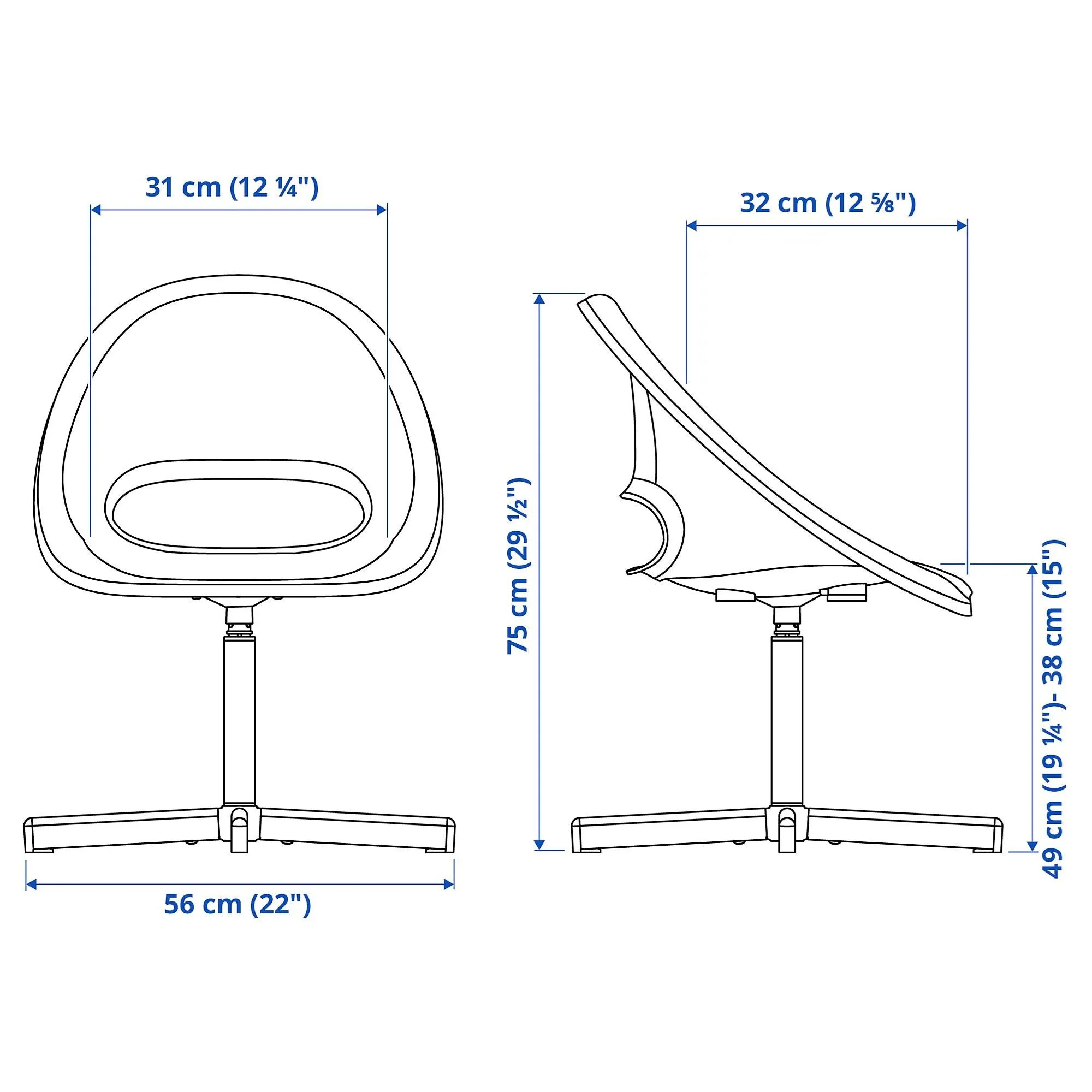 картинка Детский стульчик, белый/бирюзовый LOBERGET/SIBBEN IKEA от магазина Одежда+