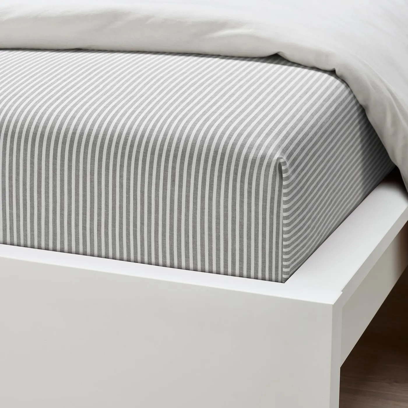 картинка Простыня Ikea Solfibbla, 150x260 см, белый/серый от магазина Одежда+