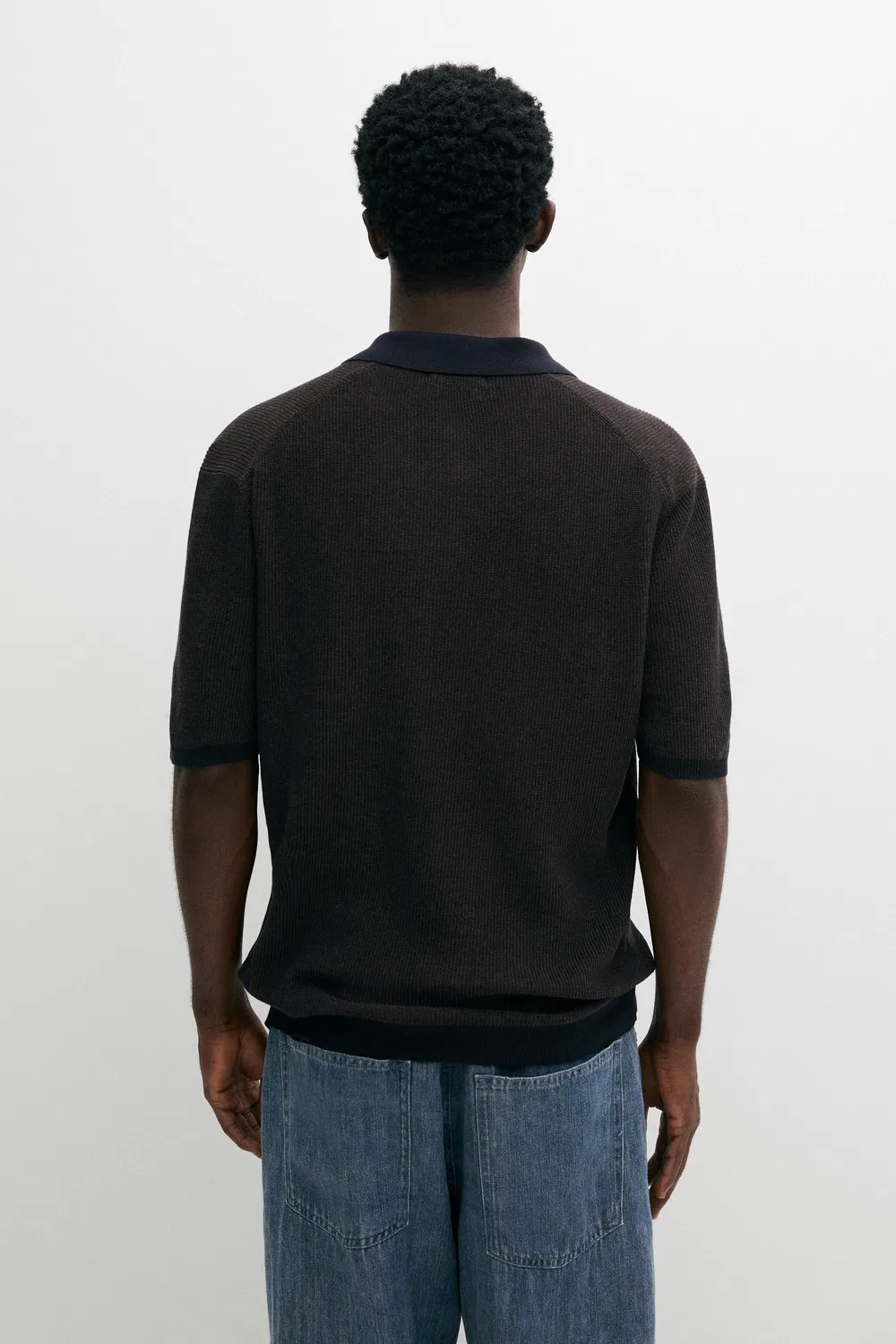 картинка Поло-свитер Massimo Dutti 100% Cotton Knit, темно-синий от магазина Одежда+