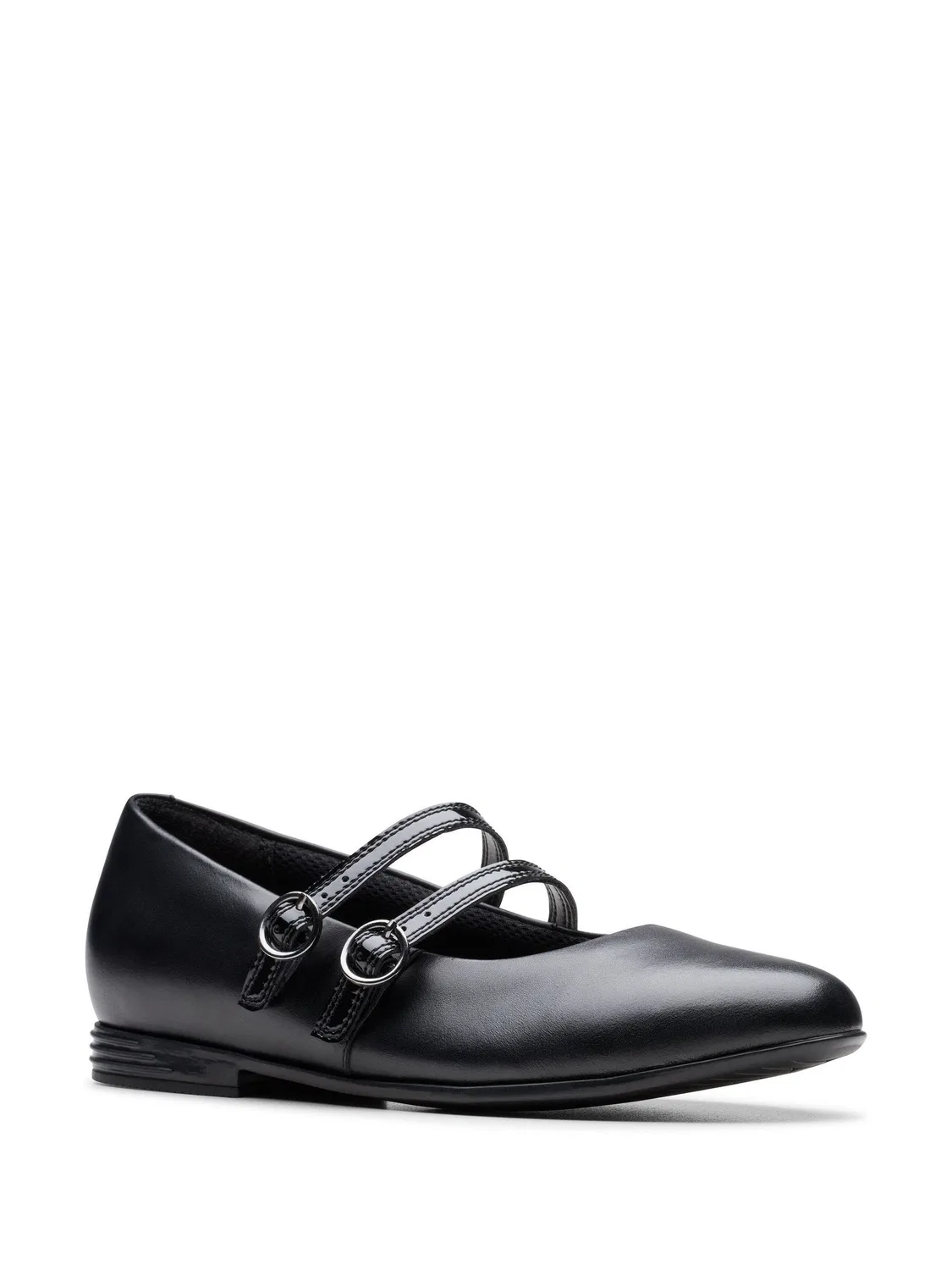 картинка Туфли Clarks Finja Bar Mary Jane, черная кожа, для девочек от магазина Одежда+