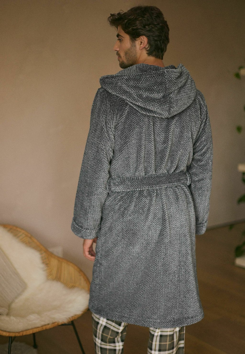 картинка Халат Next HOODED REGULAR FIT, серый от магазина Одежда+