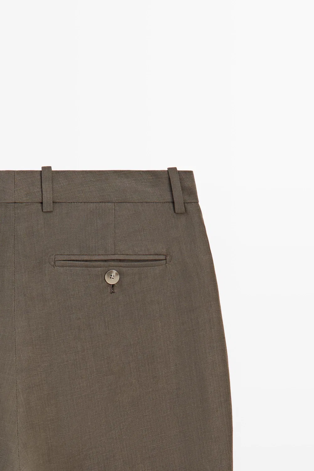 картинка Брюки Massimo Dutti Studio Linen-Blend Tailored, коричневый от магазина Одежда+