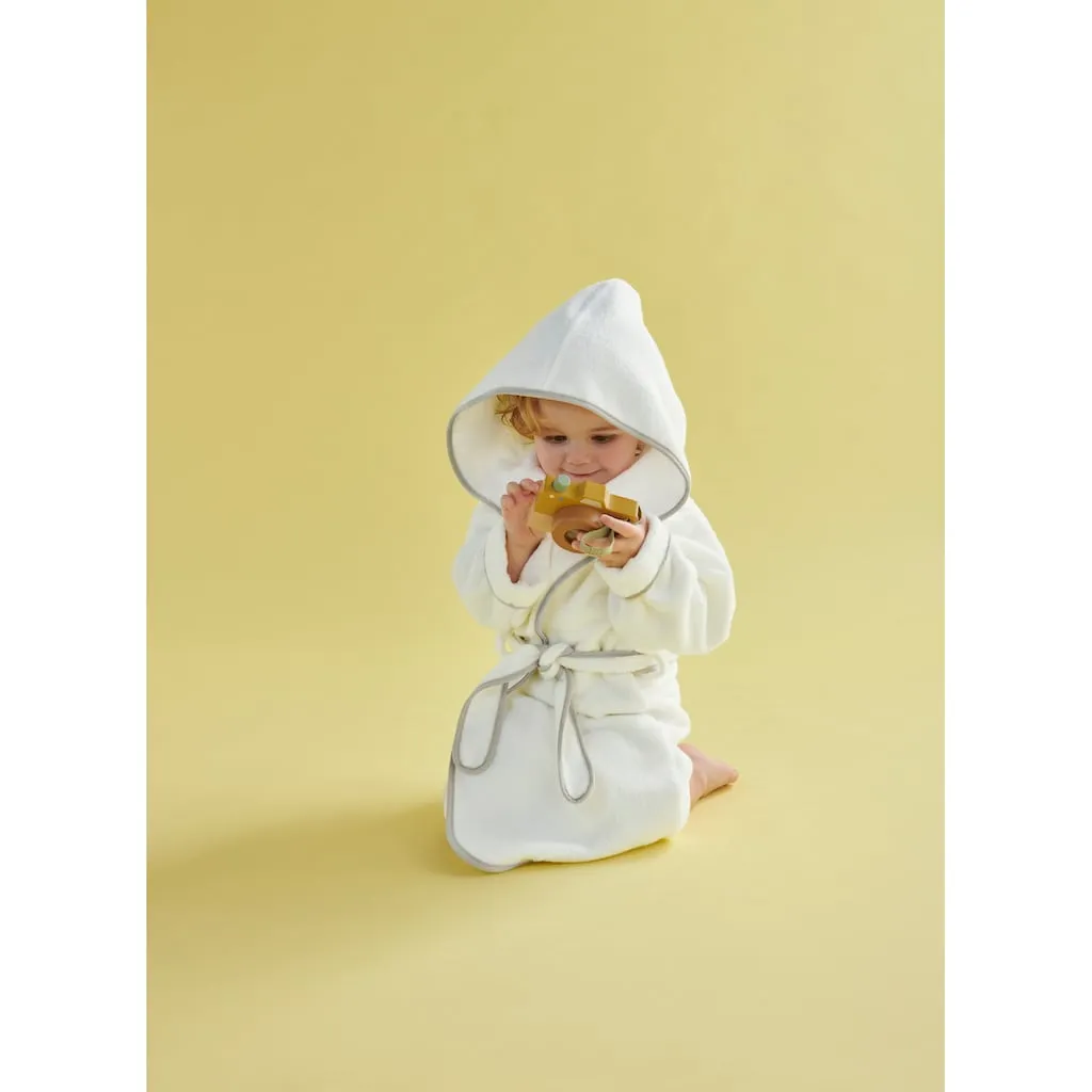 картинка Халат Kinder , 1 шт., особенно уютный Christy, белый/серый от магазина Одежда+