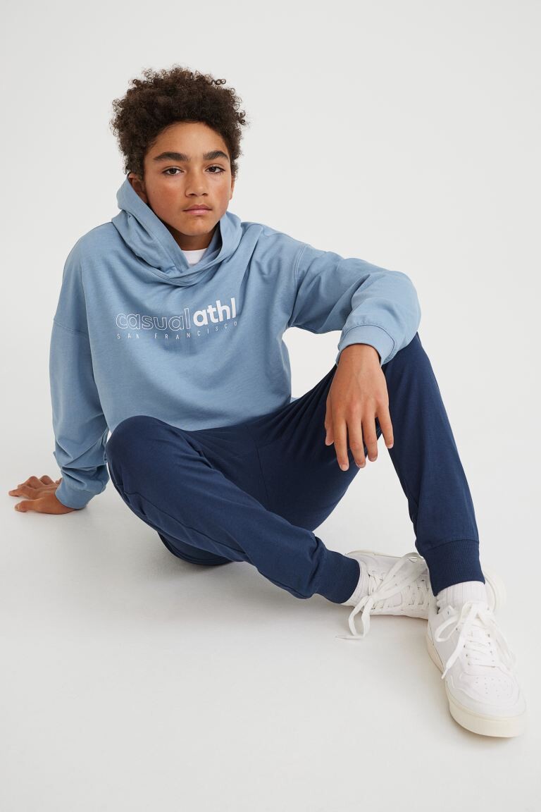картинка 3 пары хлопковых джоггеров H&M, темно-синий/серый от магазина Одежда+