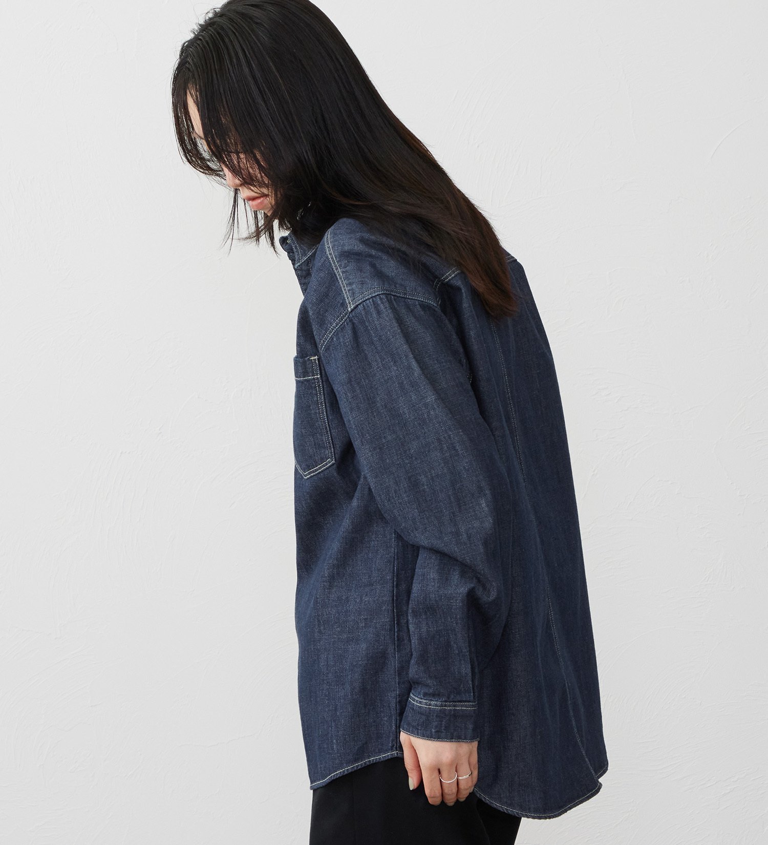 картинка Джинсовая рубашка с крупным силуэтом Edwin, Dark blue от магазина Одежда+
