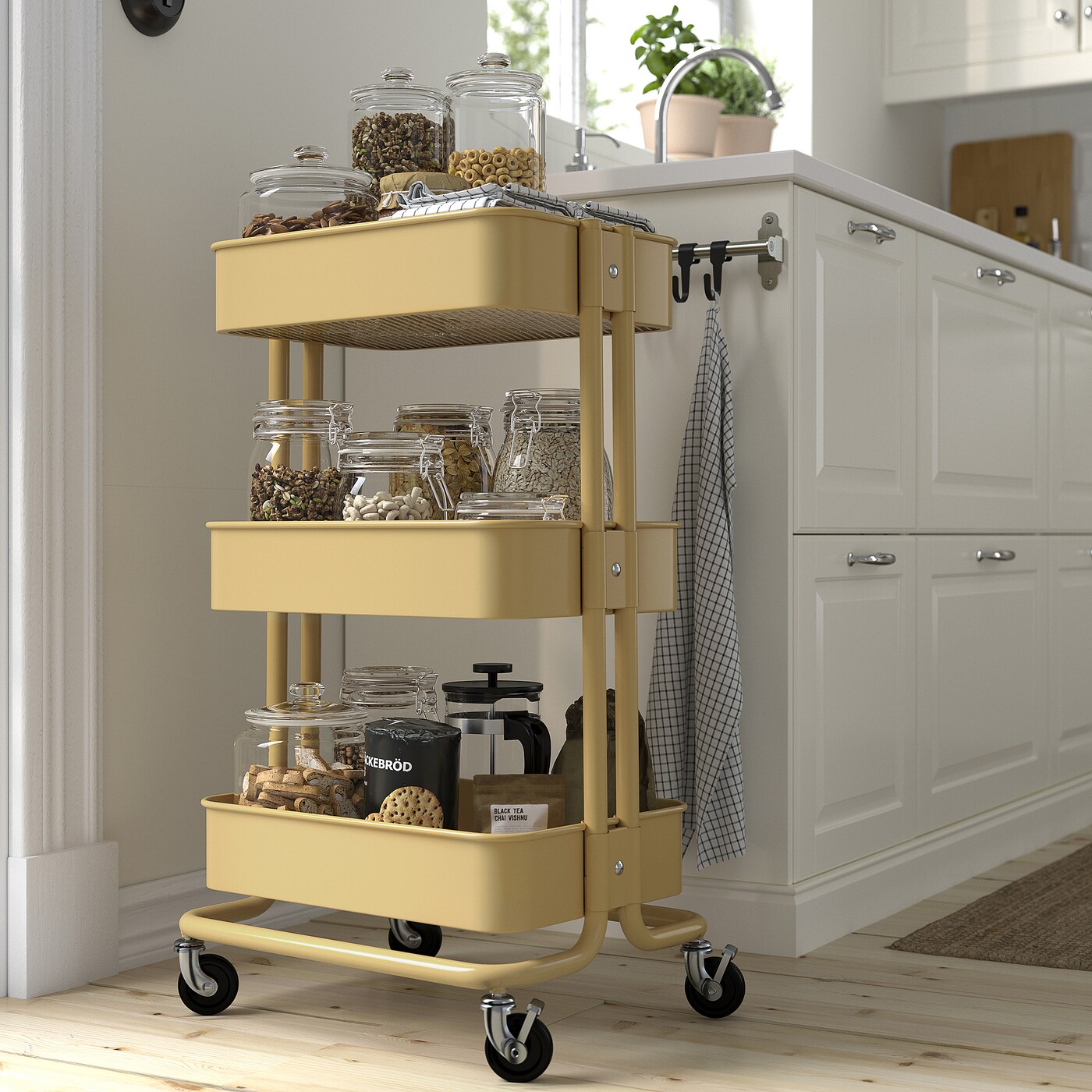 картинка Тележка IKEA RАSKOG, 35x45x77 см, желтый от магазина Одежда+