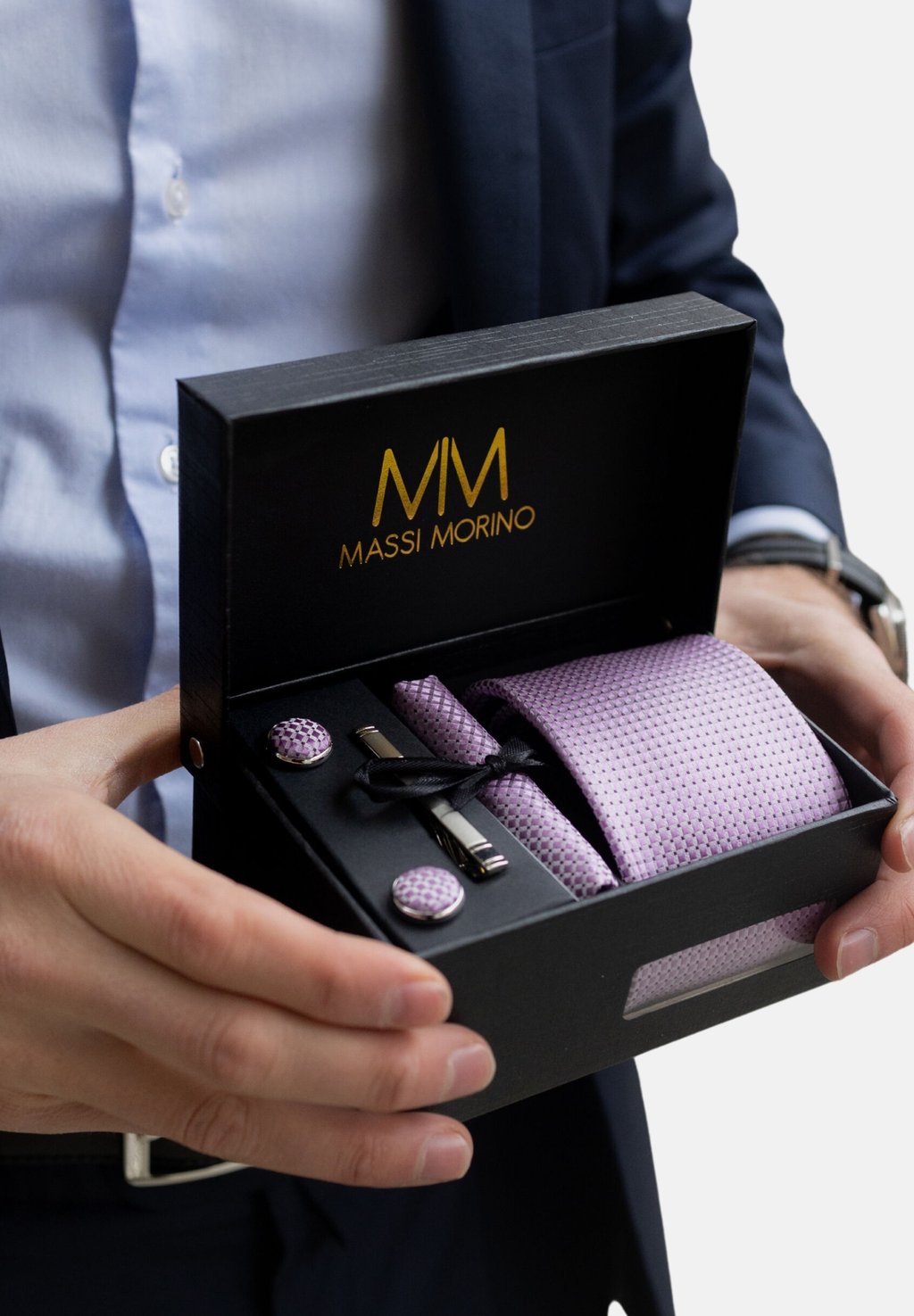 картинка Запонки SET - Tie Massi Morino, фиолетовый от магазина Одежда+