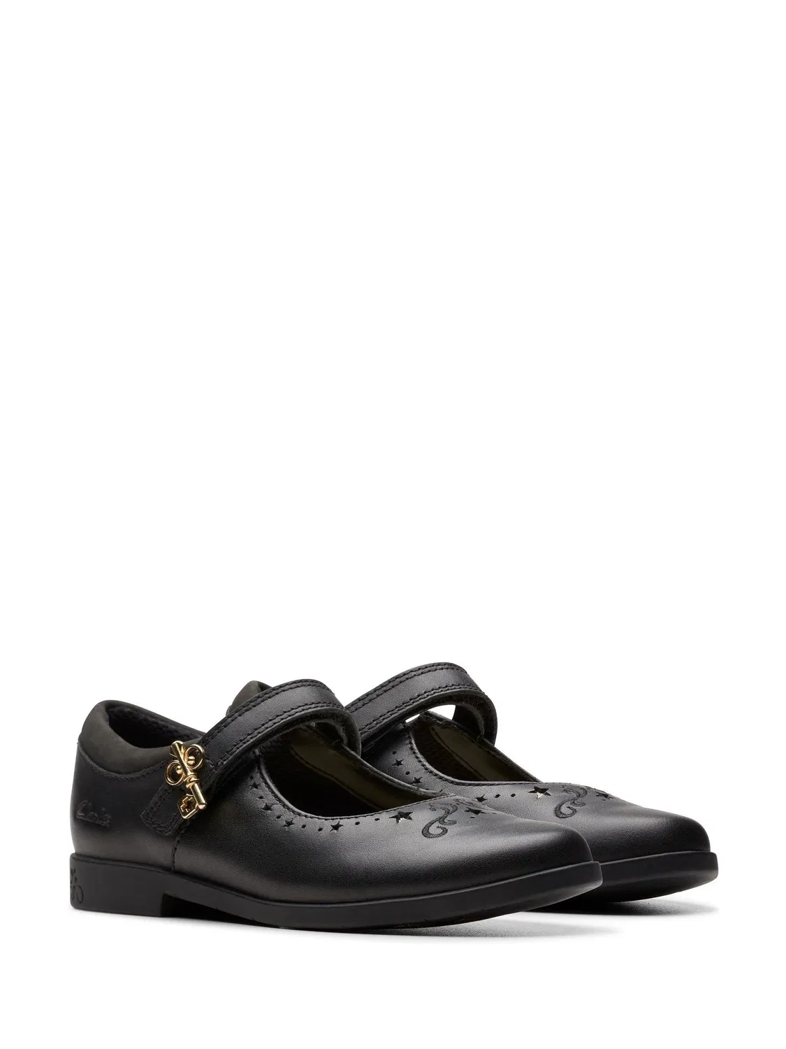 картинка Туфли Clarks Lock Magic Мэри Джейн для девочек, черные, кожа от магазина Одежда+