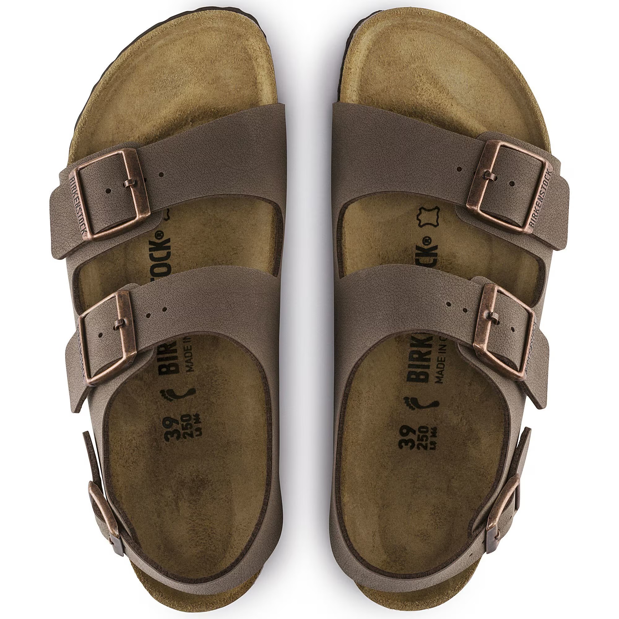 картинка Сандалии Birkenstock Milano Birko-Flor Nubuk, коричневый от магазина Одежда+