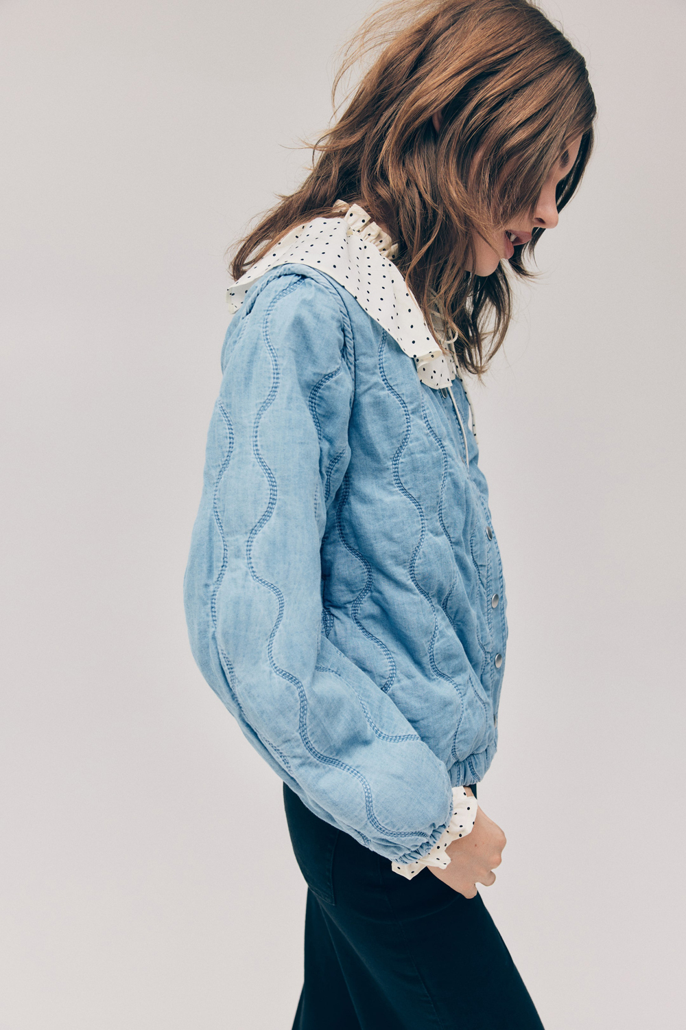 картинка Куртка H&M Quilted Denim, светло-синий от магазина Одежда+