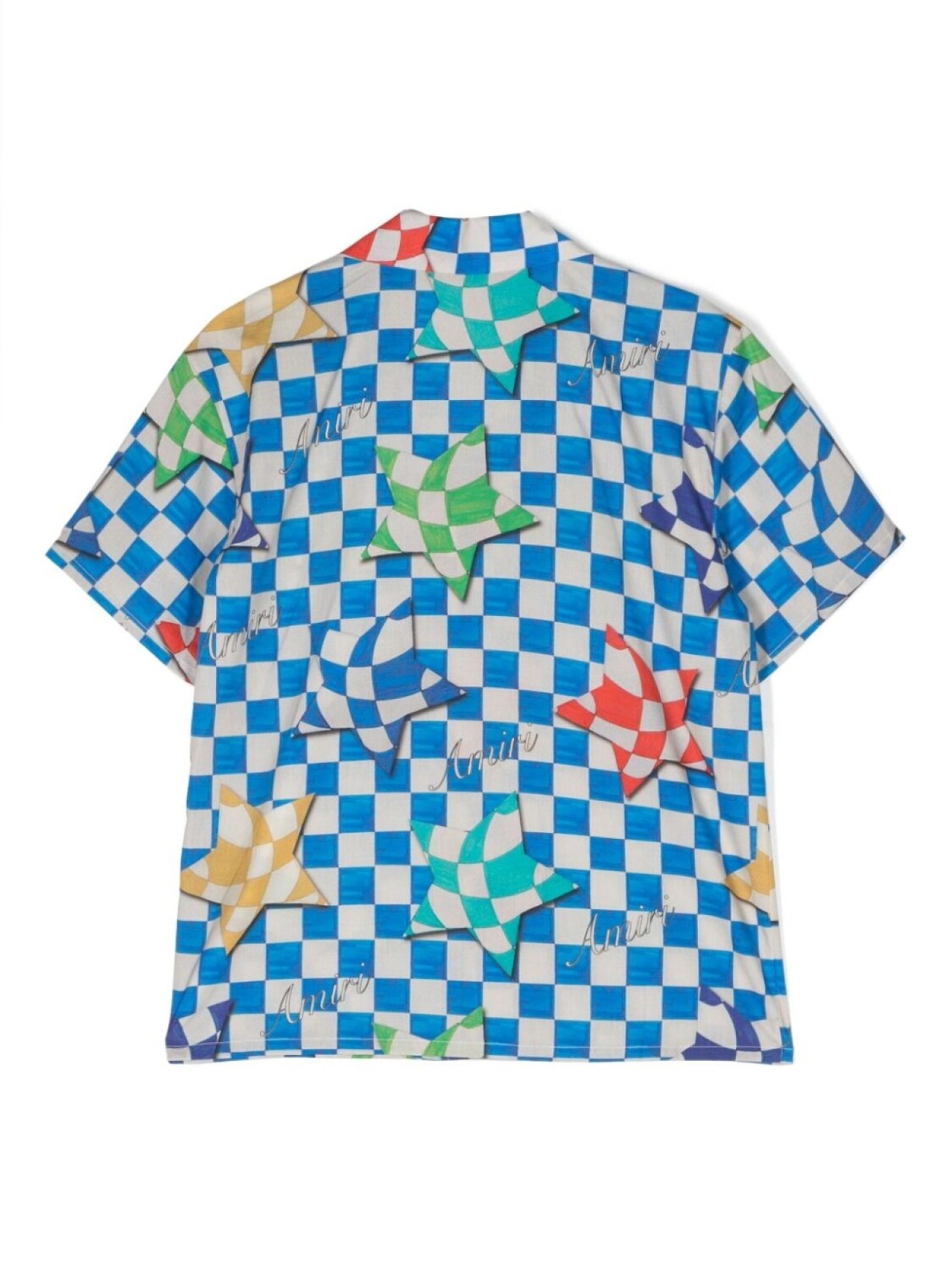 картинка AMIRI KIDS рубашка в клетку с короткими рукавами, синий от магазина Одежда+