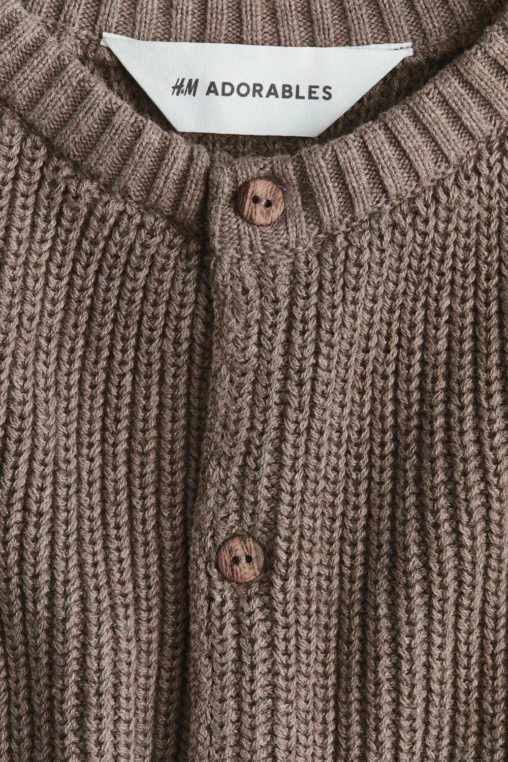 картинка Вязаный кардиган из хлопка H&M, Taupe от магазина Одежда+