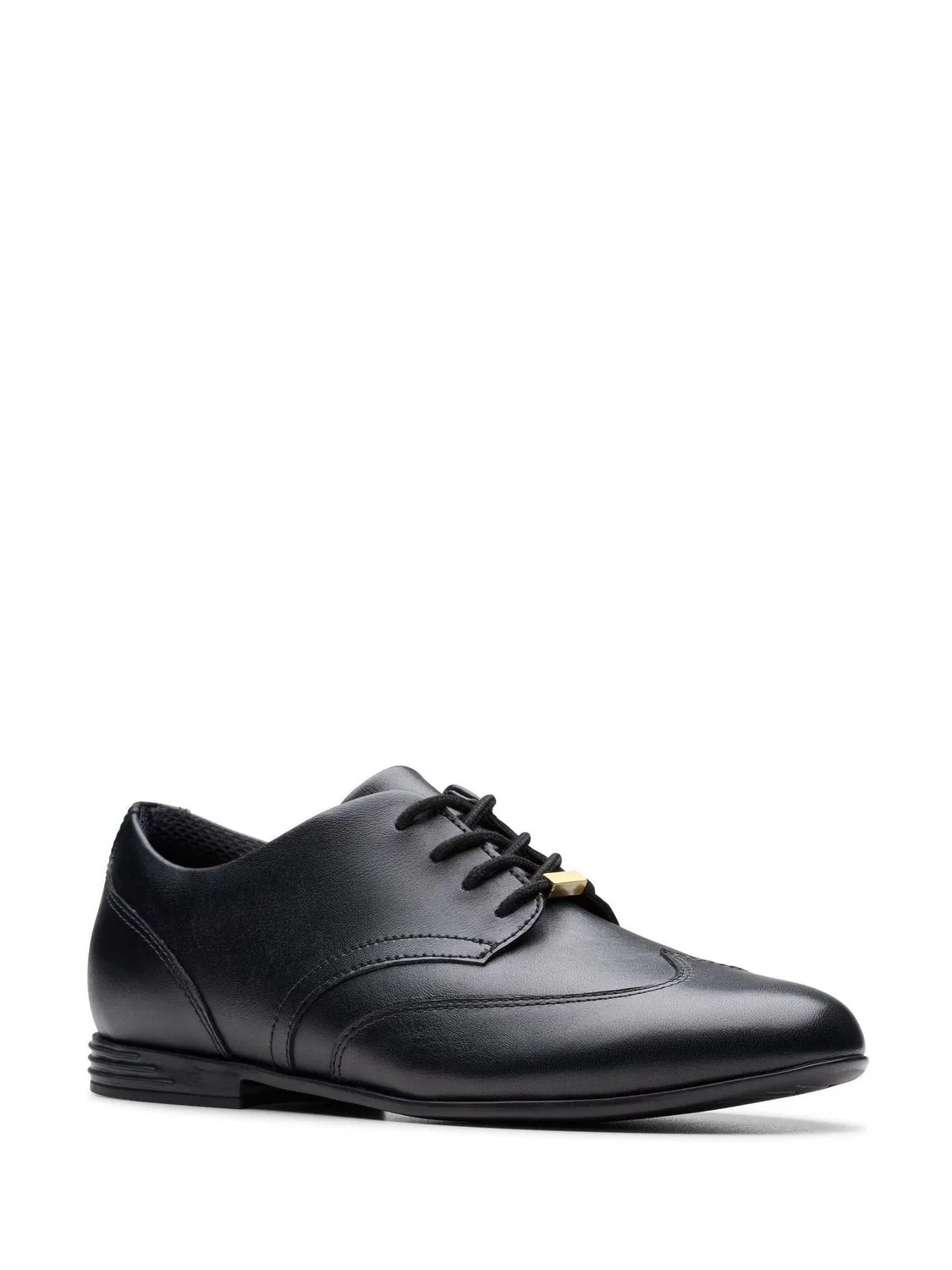 картинка Туфли дерби Clarks Finja Wing, черная кожа от магазина Одежда+