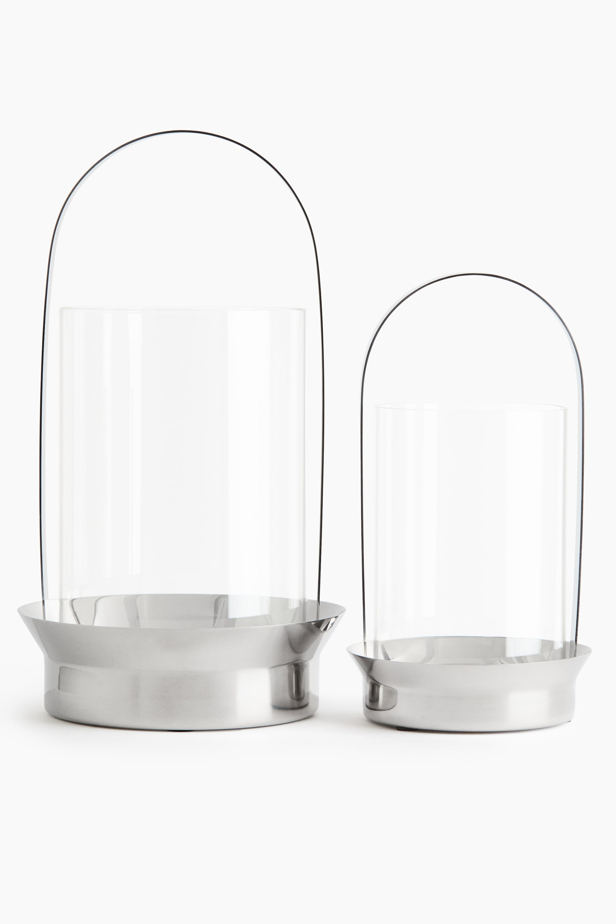 картинка Подсвечник H&M Small Glass Lantern, серебристый от магазина Одежда+