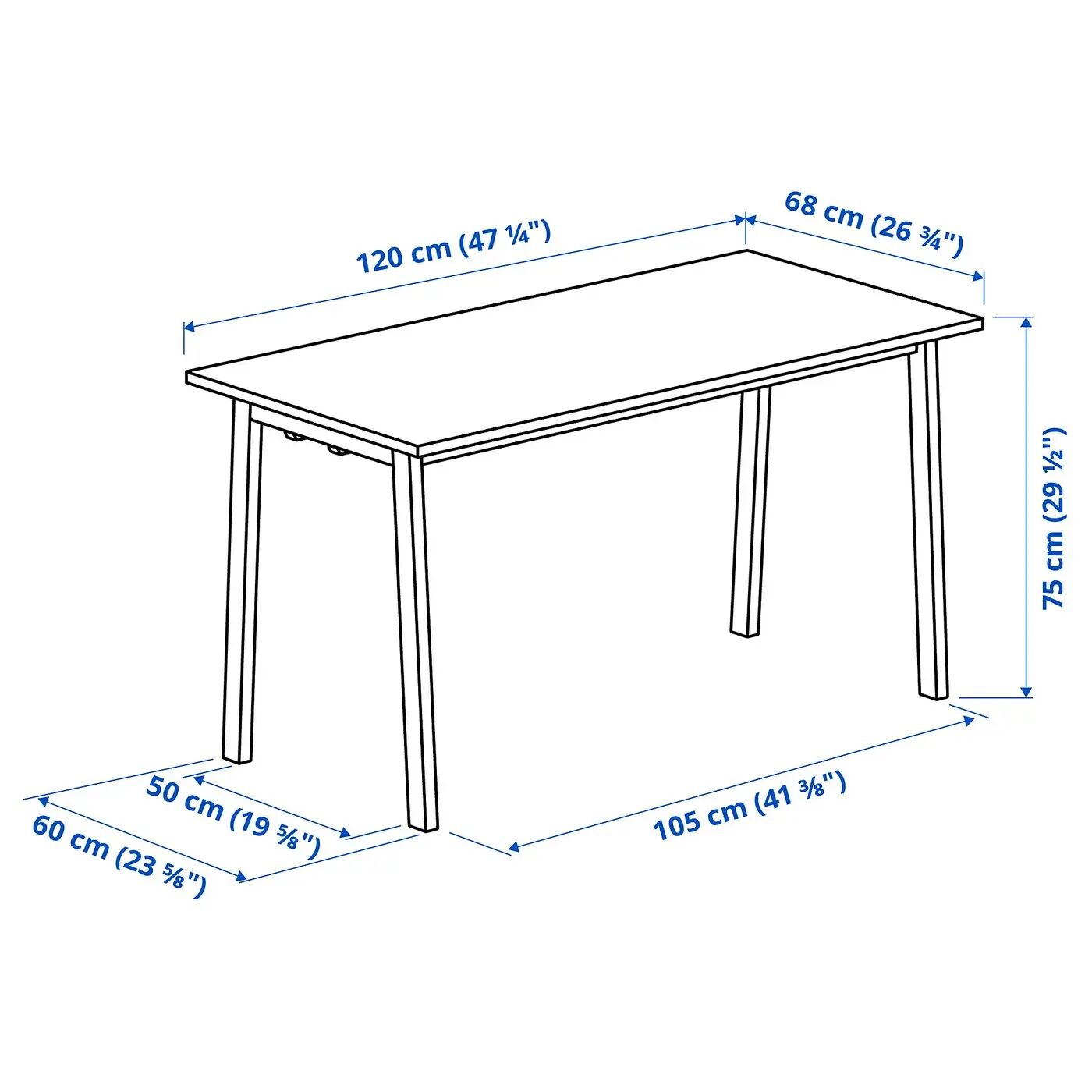 картинка Стол для конференций IKEA MITTZON, 120x68x75 см, белый от магазина Одежда+