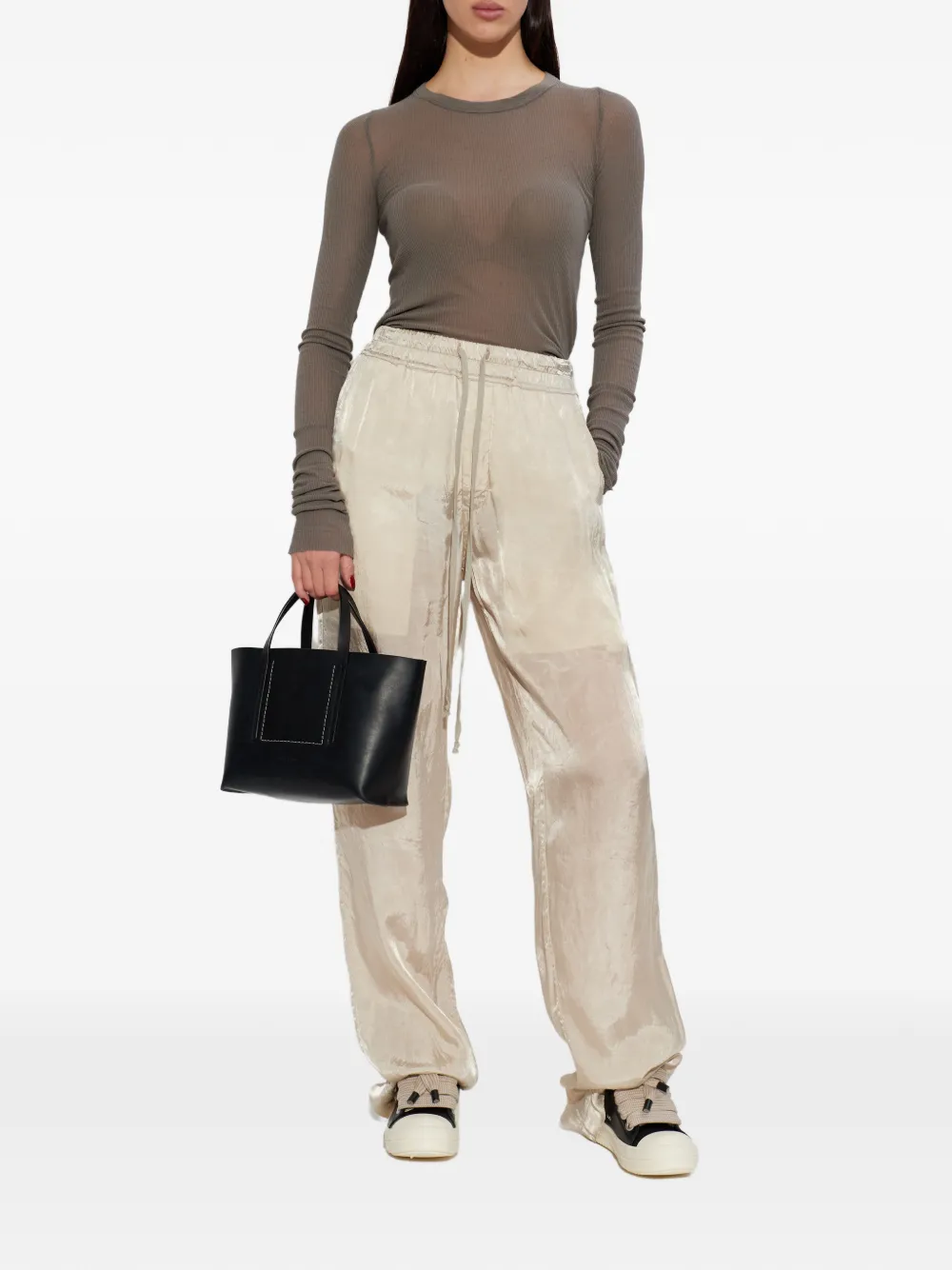 картинка Лонгслив женский Rick Owens из вискозы и шелка от магазина Одежда+