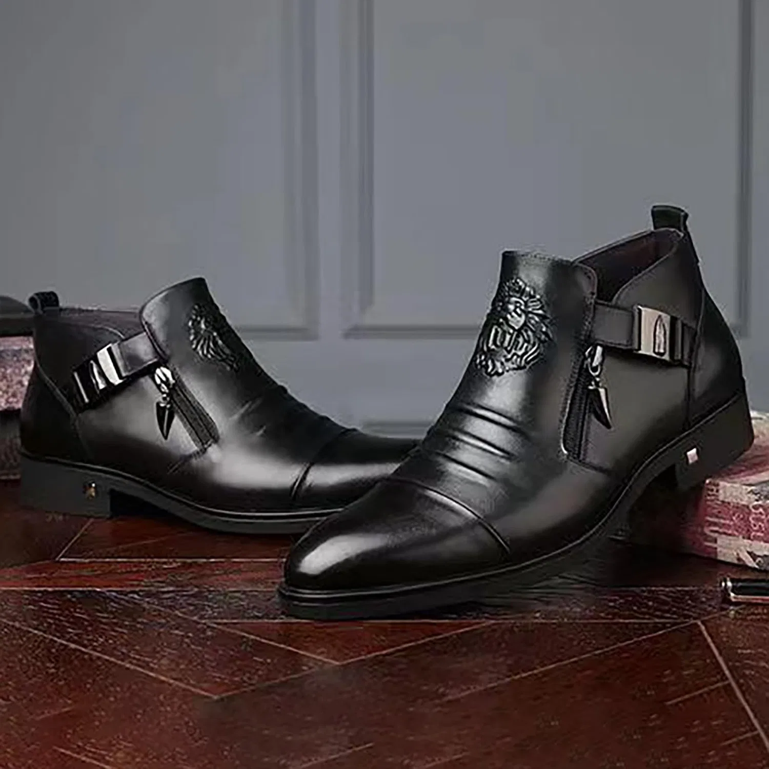 картинка Мужские ботильоны с тиснением на молнии Chelsea Boots, Black от магазина Одежда+