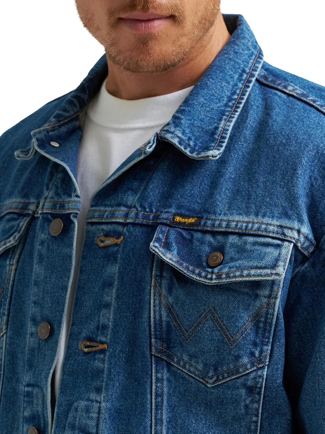 картинка Мужская джинсовая куртка Wrangler в ковбойском стиле без подкладки от магазина Одежда+