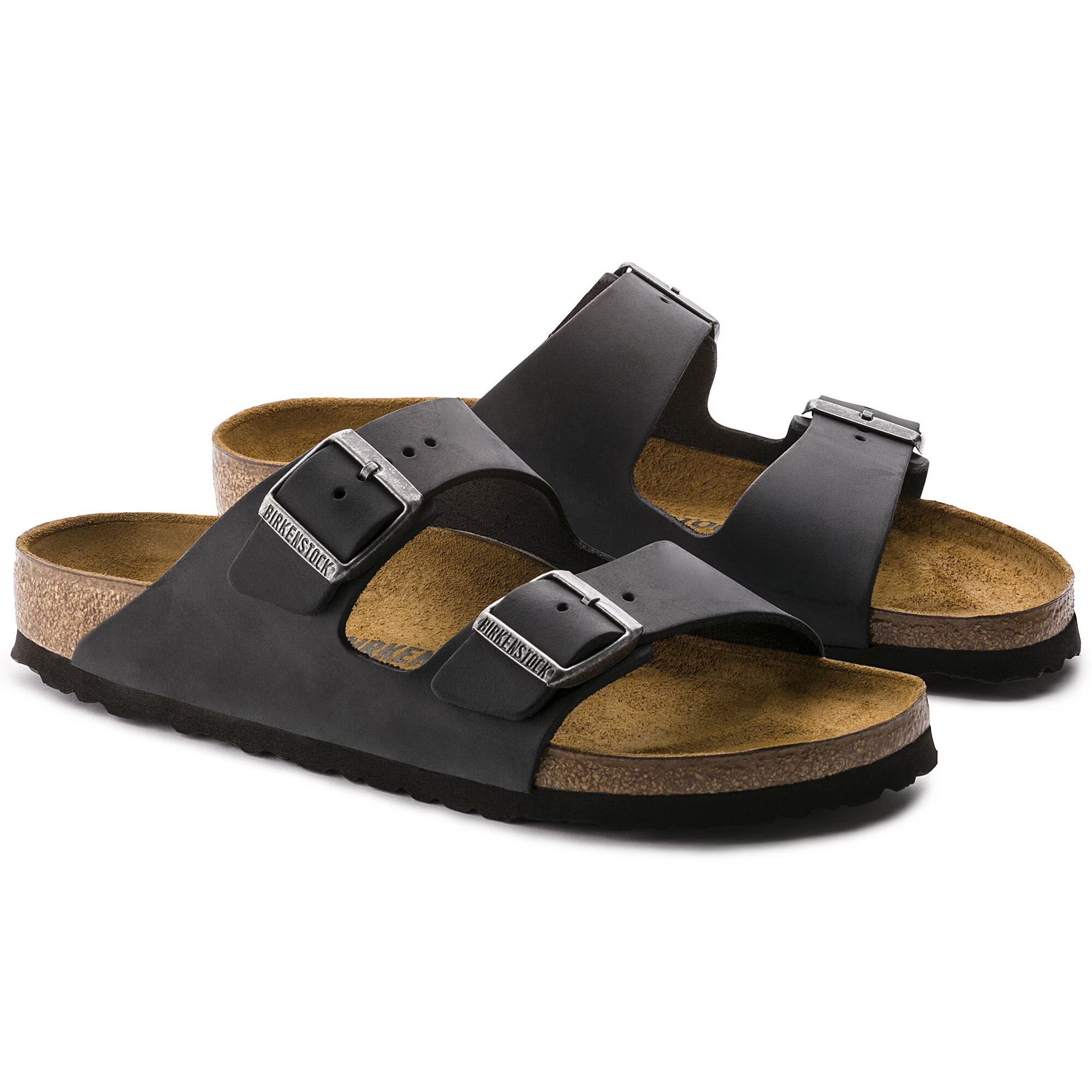картинка Сандалии Birkenstock Arizona Natural Leather Oiled, черный от магазина Одежда+