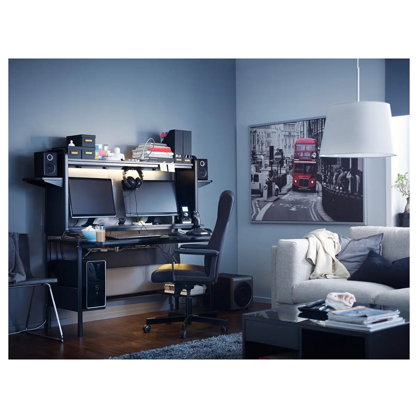 картинка Игровой стол IKEA FREDDE, 140/185x74x146 см, черный от магазина Одежда+