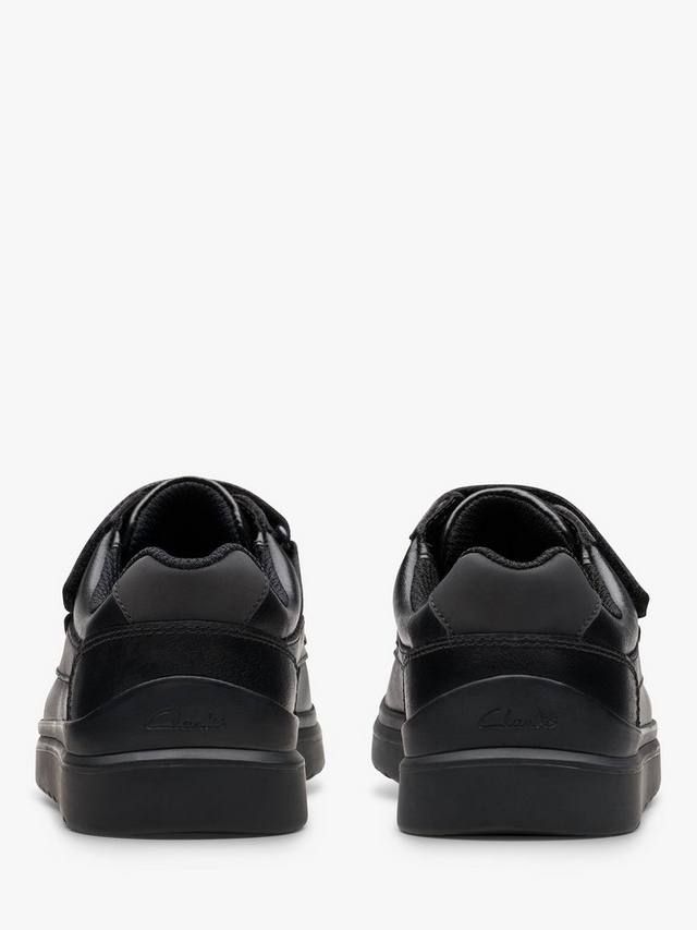 картинка Школьные туфли Clarks Keelan Flare, кожаные, на липучках, черные от магазина Одежда+