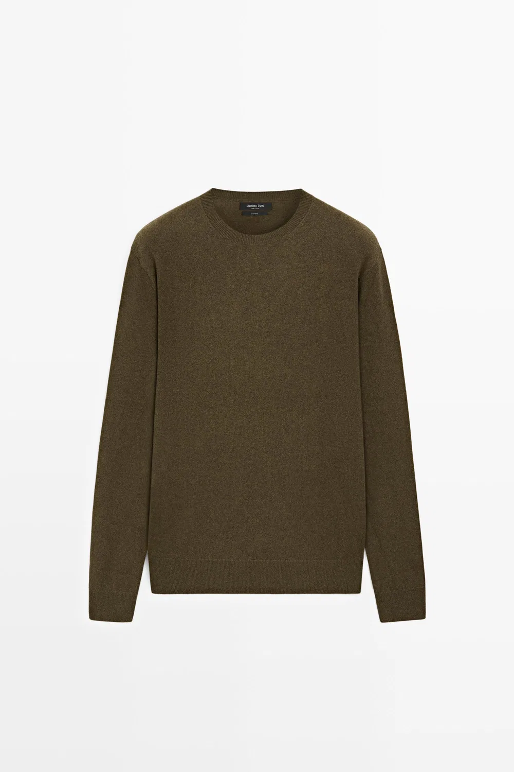 картинка Свитер Massimo Dutti 100% Cashmere Round Neck Knit, хаки от магазина Одежда+