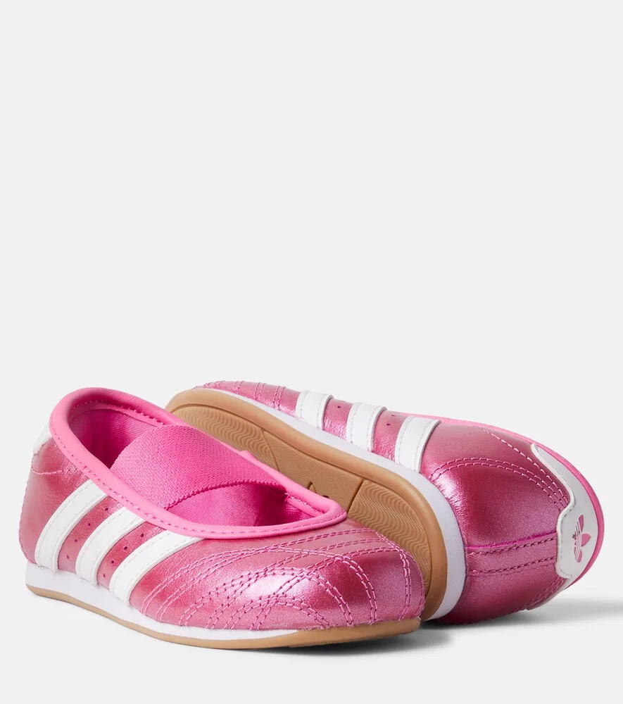 картинка Металлические кожаные балетки Мэри Джейн Adidas Originals Kids, розовый от магазина Одежда+