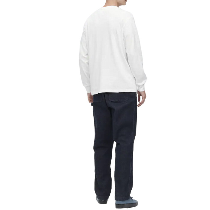 картинка Мужской лонгслив Uniqlo Crew Neck, белый от магазина Одежда+
