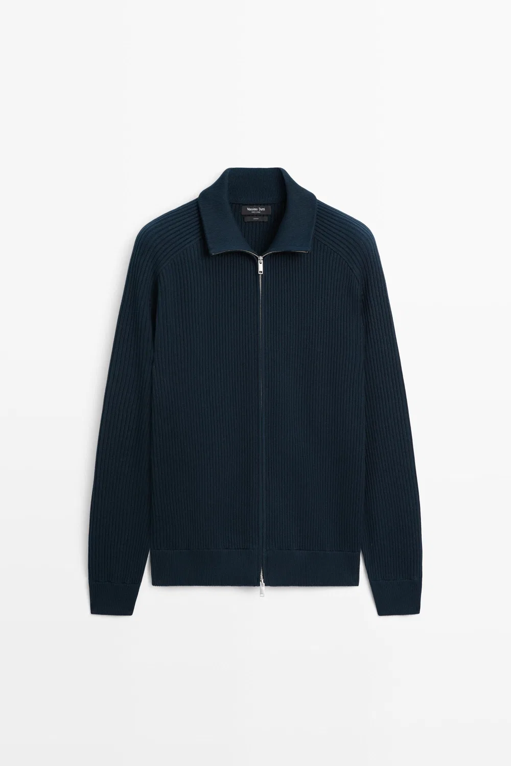 картинка Кардиган Massimo Dutti 100% Cotton Ribbed Knit, темно-синий от магазина Одежда+