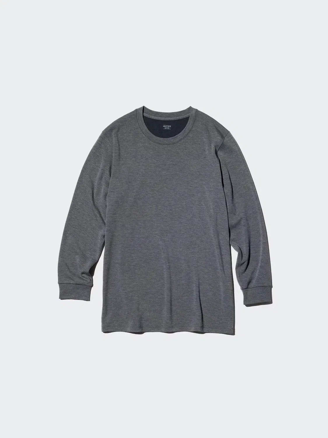 картинка Футболка Uniqlo Heattech, хлопковая, ультратеплая, круглый вырез, темно-серый от магазина Одежда+