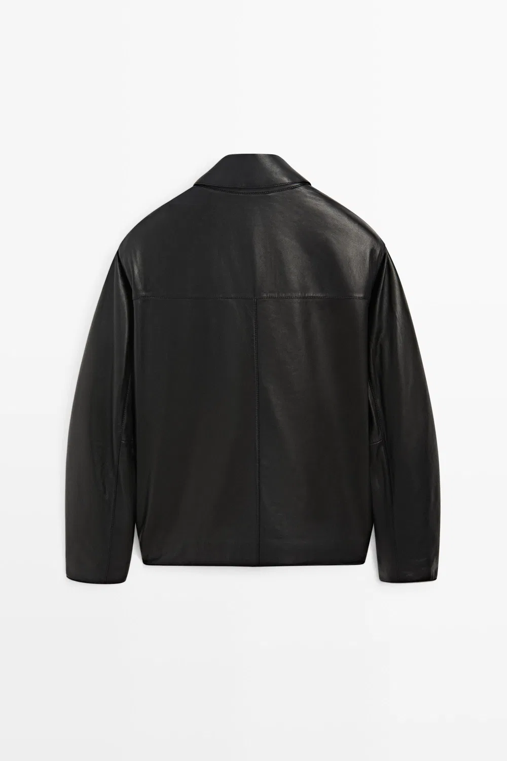 картинка Куртка Massimo Dutti Nappa Leather Jacket With Pocket Detail, черный от магазина Одежда+