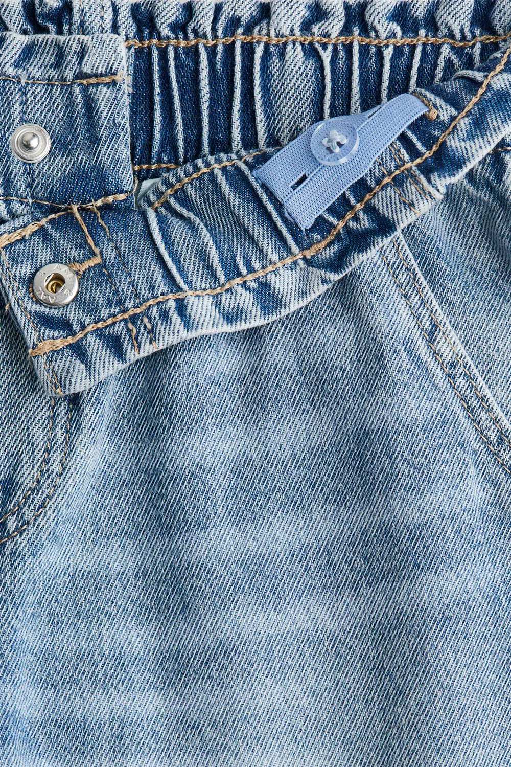 картинка Джинсы с широкими штанинами и поясом-кулиской H&M, Denimblau от магазина Одежда+