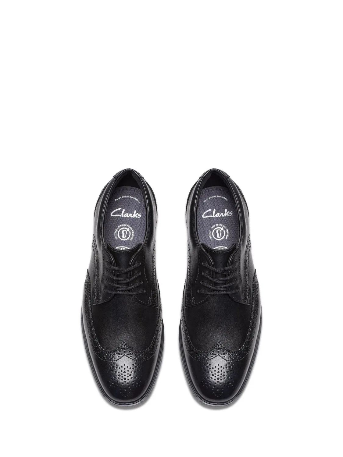 картинка Туфли дерби Clarks Jonwin Wing, кожаные, черные от магазина Одежда+