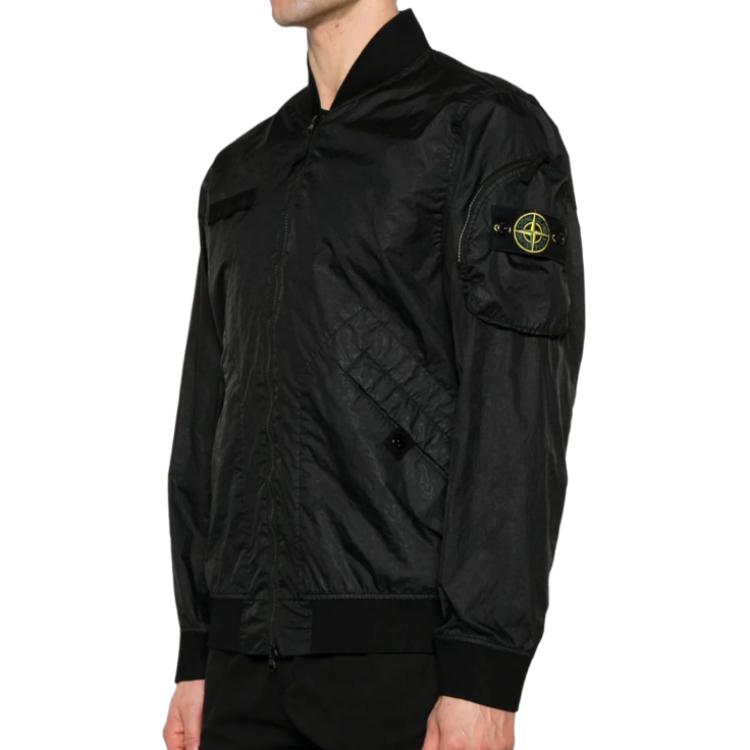 картинка Бомбер Stone Island Logo-Patch, черный от магазина Одежда+