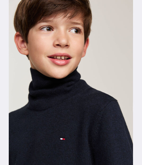 картинка Водолазка детская Tommy Hilfiger с высоким воротником, синий от магазина Одежда+