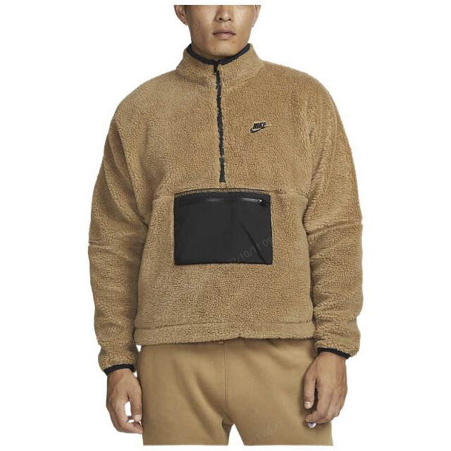 картинка Куртка Nike Club Winter Half-Zip Fleece, коричневая от магазина Одежда+