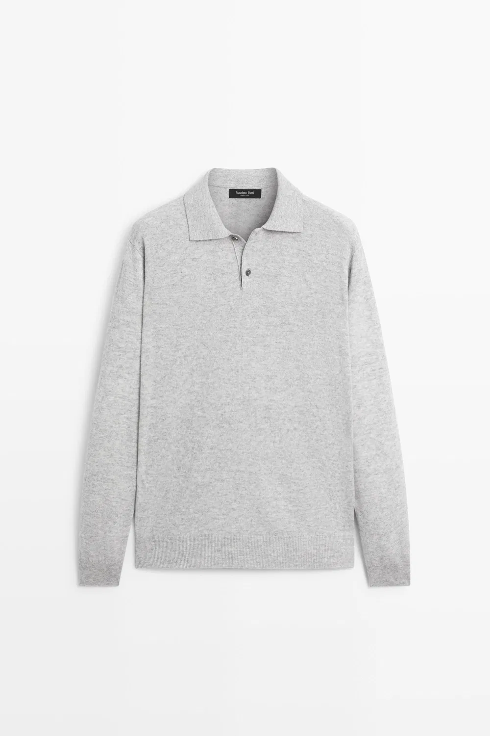 картинка Поло-свитер Massimo Dutti Wool Blend Knit, серый меланж от магазина Одежда+