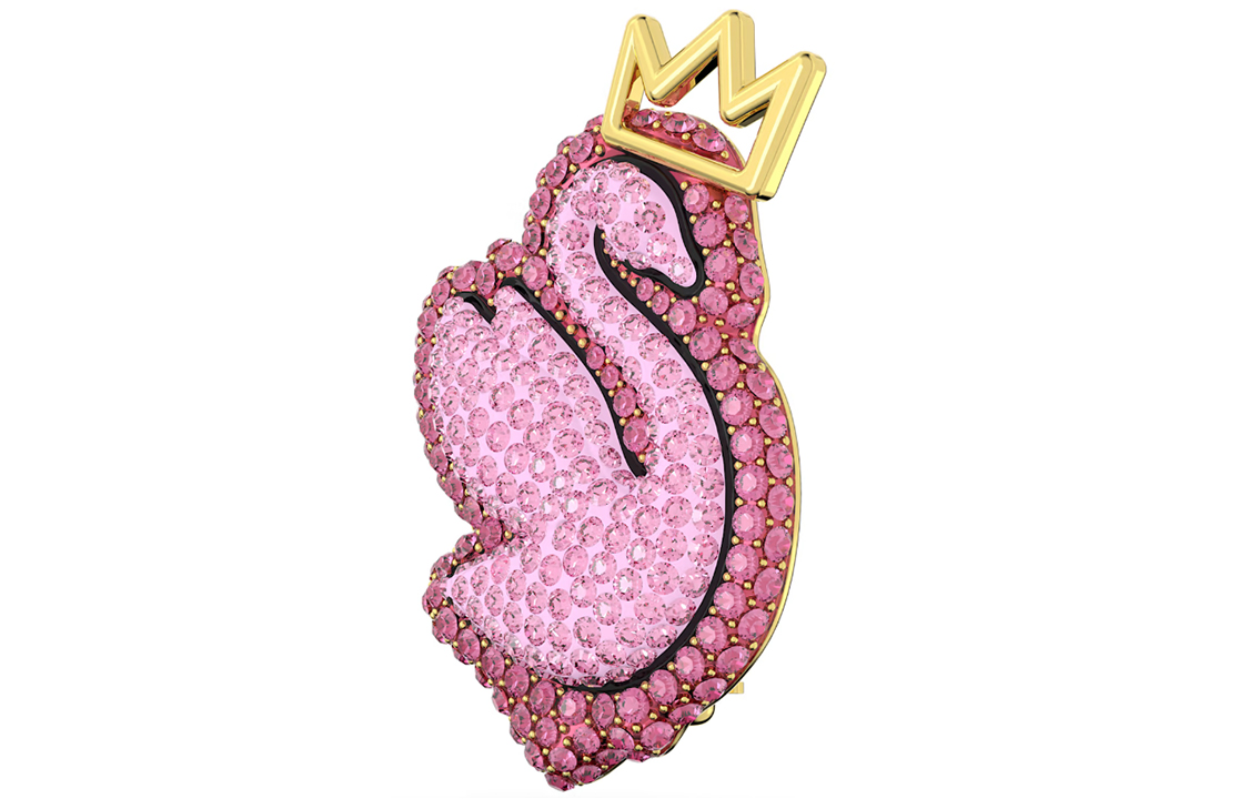 картинка Брошь "Лебедь" для женщин Swan Brooches Swarovski, розовый от магазина Одежда+