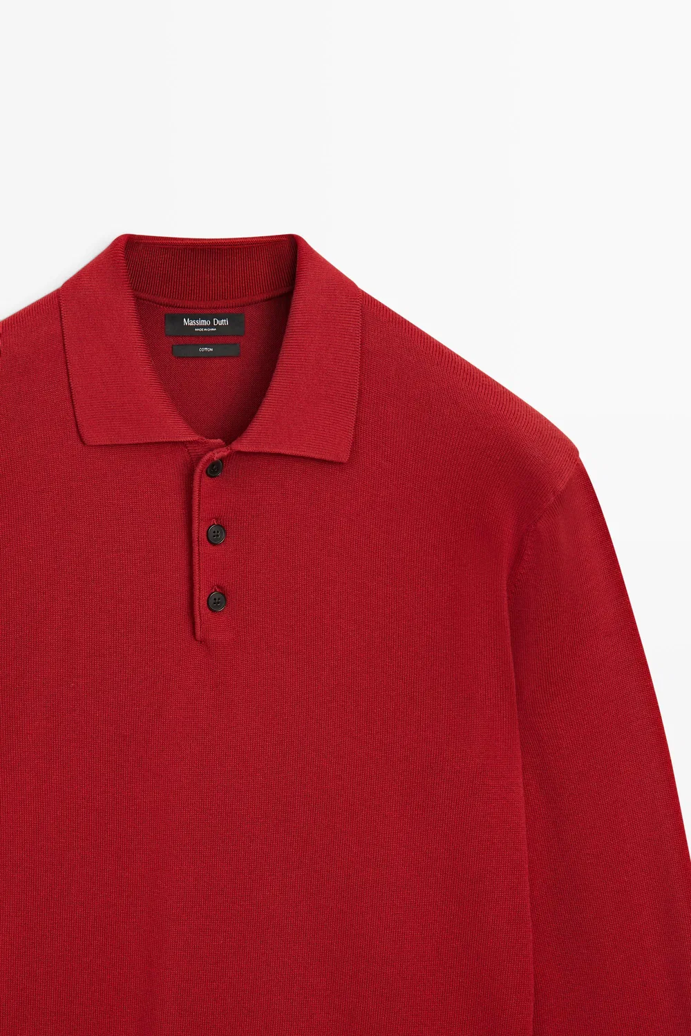 картинка Свитер-поло Massimo Dutti 100% Cotton Knit, красный от магазина Одежда+