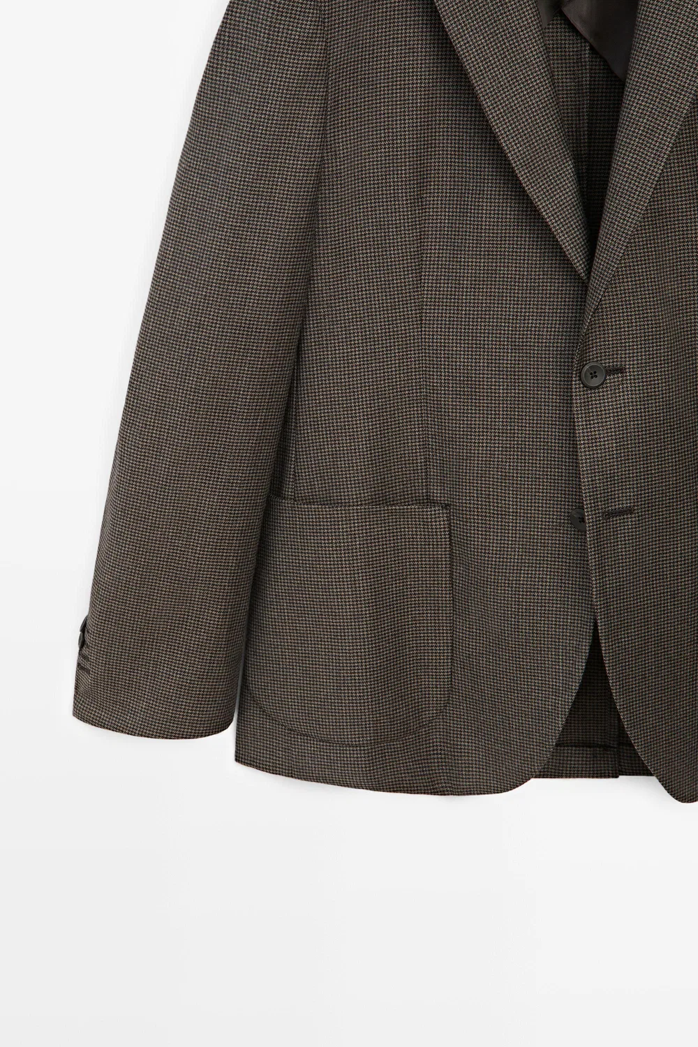 картинка Блейзер Massimo Dutti, с декоративными карманами, коричневый от магазина Одежда+