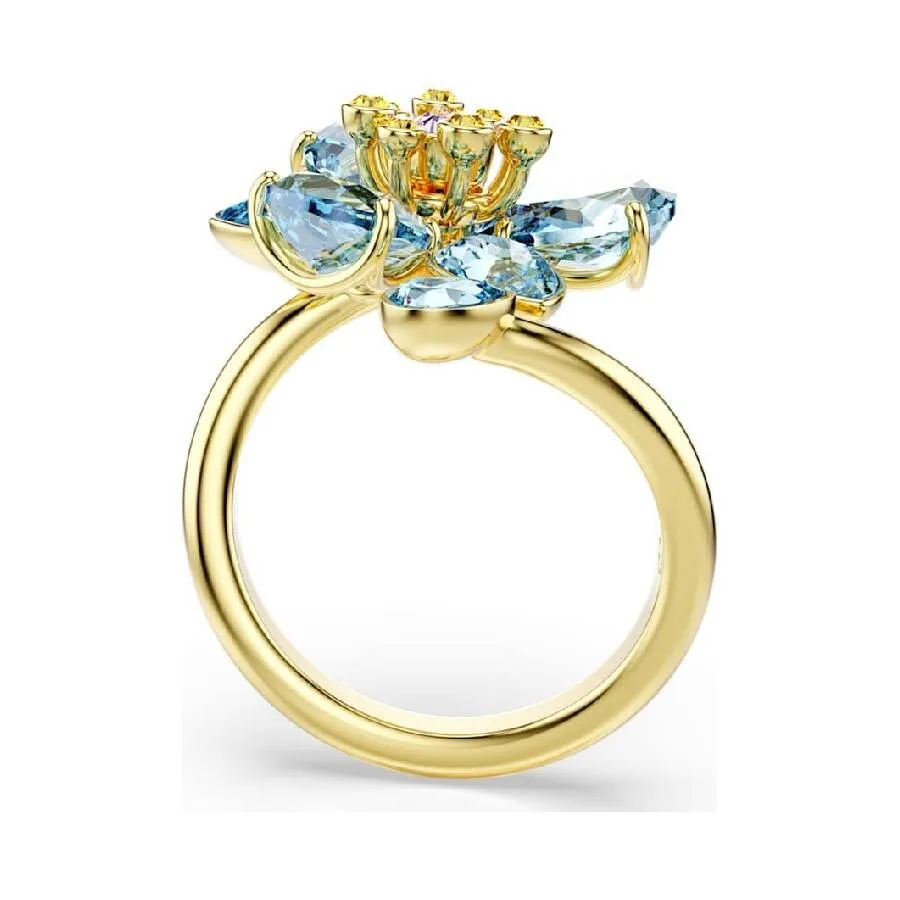 картинка Кольцо Swarovski Idyllia с фантазийной огранкой в виде цветка, синий от магазина Одежда+