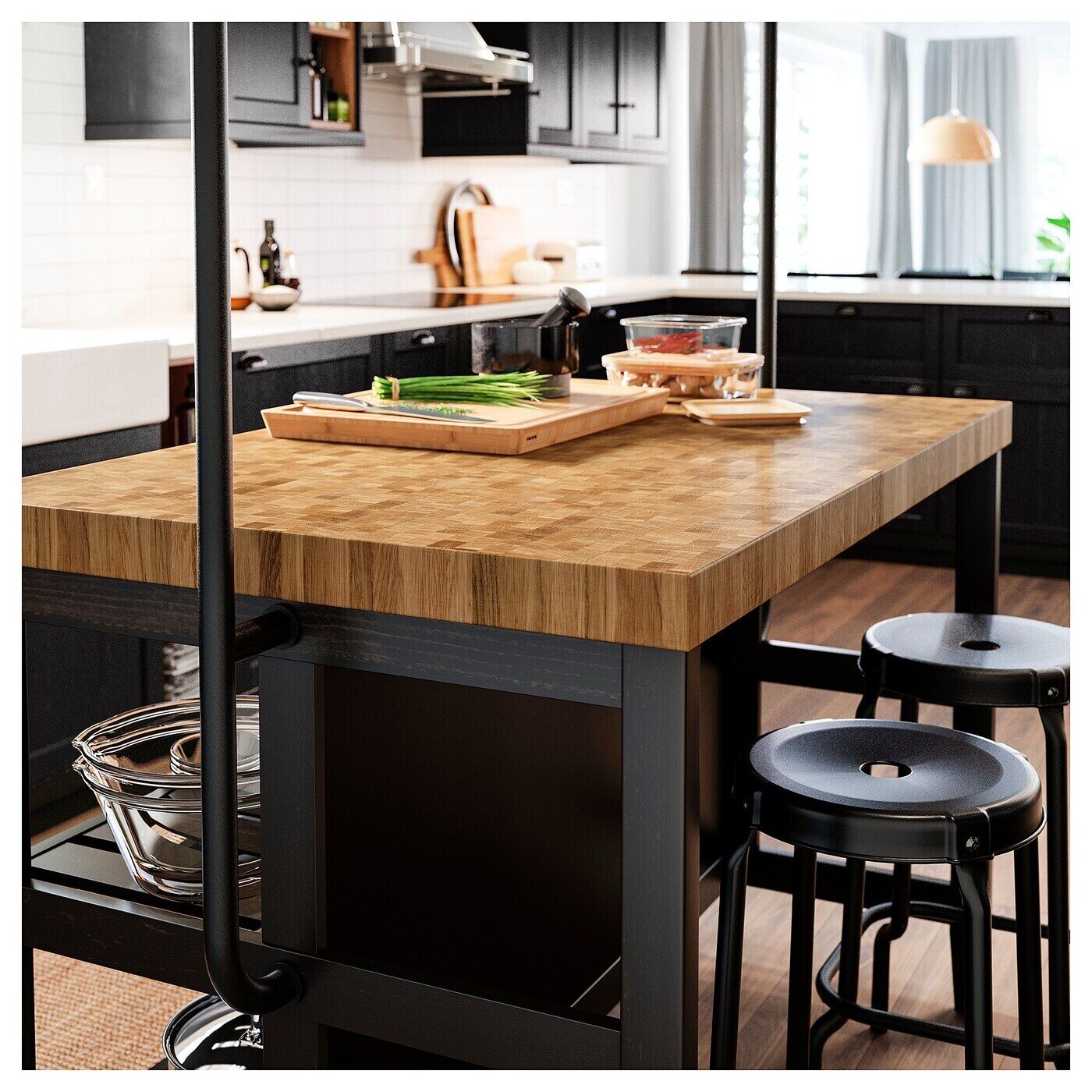 картинка Каркас для кухонного острова, черный, VADHOLMA IKEA от магазина Одежда+