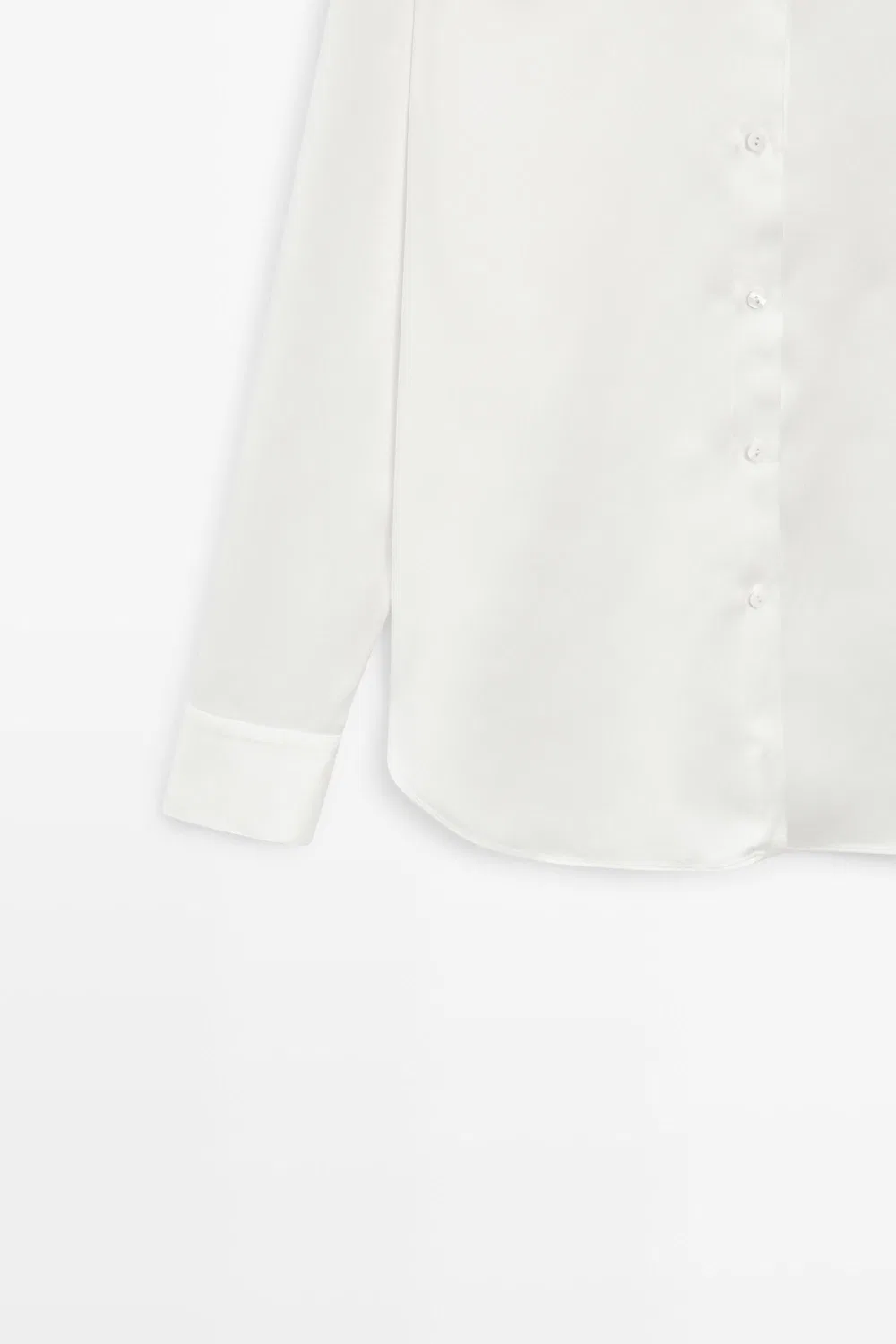 картинка Рубашка Massimo Dutti, атласная, струящаяся, белый от магазина Одежда+
