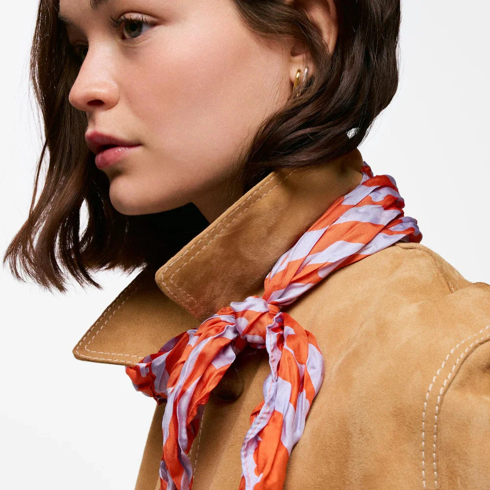 картинка Платок Tous Bear Stripes, сиреневый от магазина Одежда+