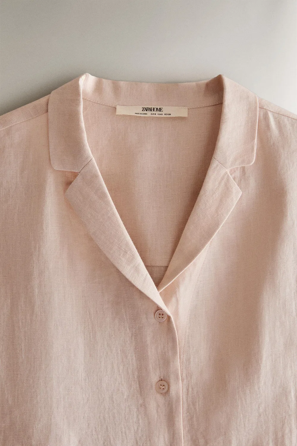 картинка Льняная рубашка с коротким рукавом ZARA, Pink от магазина Одежда+